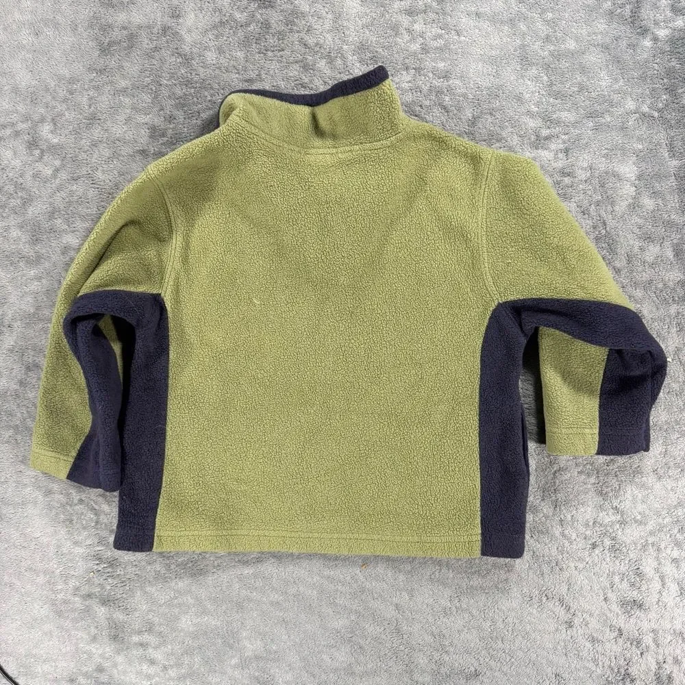 Vintage 90s Old Navy Quarter Zip Fleece Pullover Retro Olive Green Navy Y2K